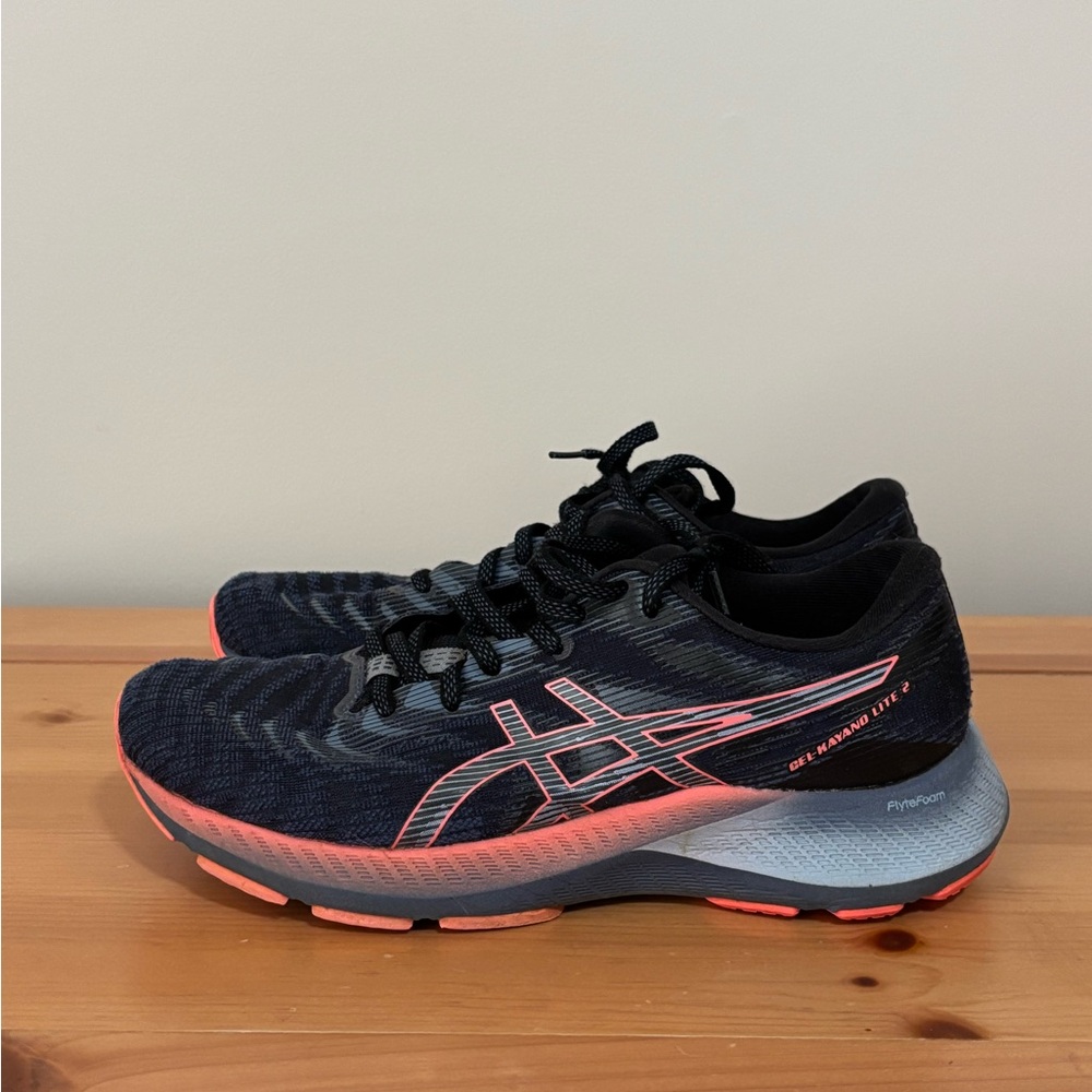 ASICS Black and Coral Athletic Shoes